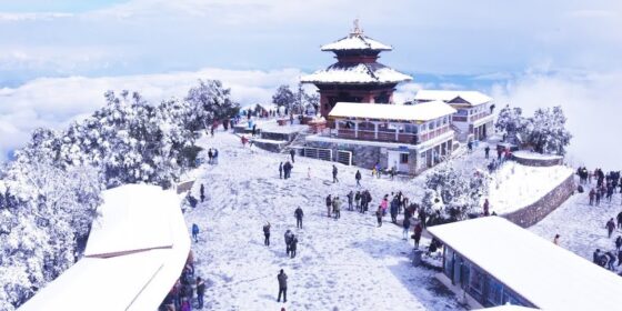 पश्चिमी न्यून चापीय प्रणाली सक्रिय बनेसँगै देशभर वर्षा :  काठमाडौंका डाँडामा हिमपात