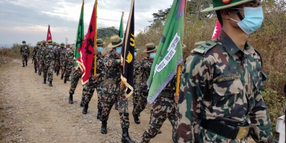 उदयपुरगढी दरबार क्षेत्रमा नेपाली सेनाको एकीकरण पदयात्रा