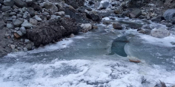 हुम्लामा भारी हिमपात,चिसोले धारा र खोलाको पानी समेत जम्यो